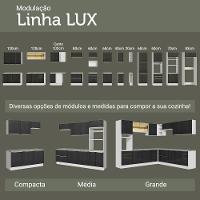 Armário De Cozinha Completa 240cm Branco/preto Lux Madesa 08 Branco/preto Branco/preto - 10