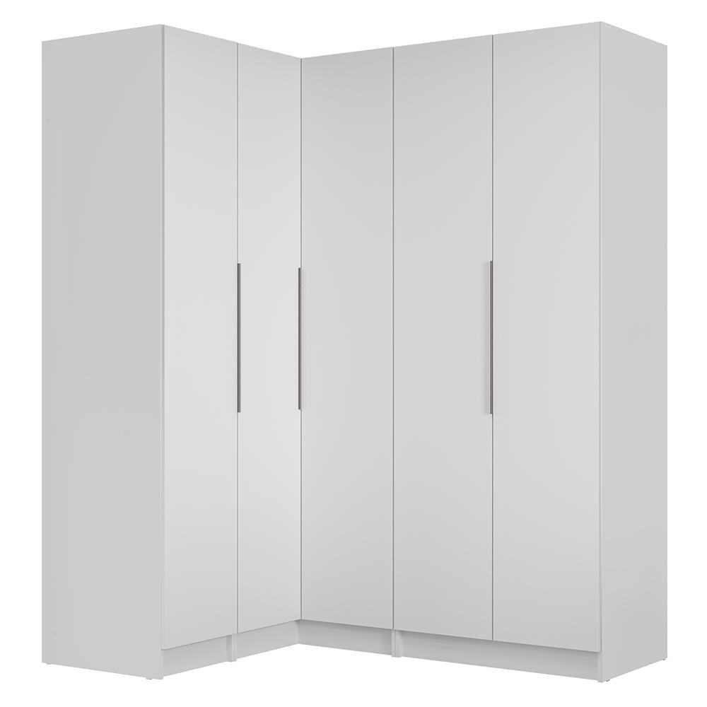 Guarda-roupa Modulado De Canto 310 Cm 5 Portas 2 Gavetas Branco Neo Madesa 01 - 2