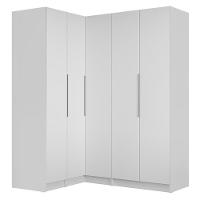 Guarda-roupa Modulado De Canto 310 Cm 5 Portas 2 Gavetas Branco Neo Madesa 01 - 2