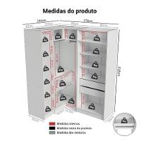 Guarda-roupa Modulado De Canto 310 Cm 5 Portas 2 Gavetas Branco Neo Madesa 01 - 3