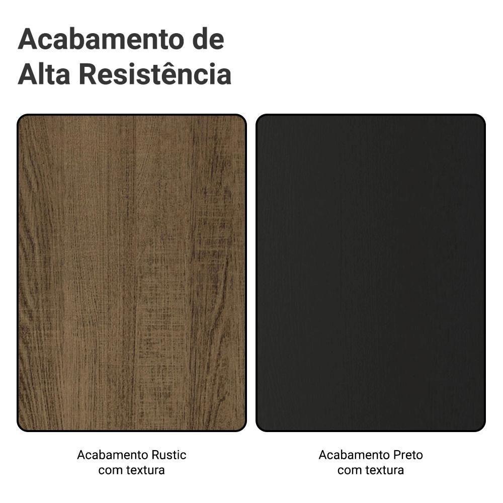 Guarda-roupa Casal Com Pés 8 Portas Batentes Com Espelho Rustic-preto-rustic Saturno Madesa - 10