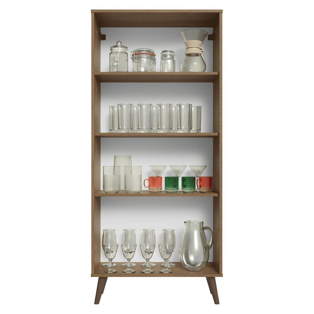 Cristaleira 70 Cm 2 Portas De Vidro Com Pés Cônicos Rustic-verde-rustic Vik Madesa - 5