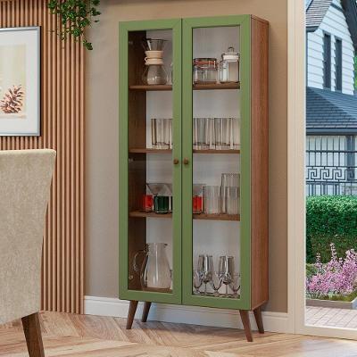 Cristaleira 70 Cm 2 Portas De Vidro Com Pés Cônicos Rustic-verde-rustic Vik Madesa