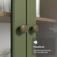 Cristaleira 70 Cm 2 Portas De Vidro Com Pés Cônicos Rustic-verde-rustic Vik Madesa - 6