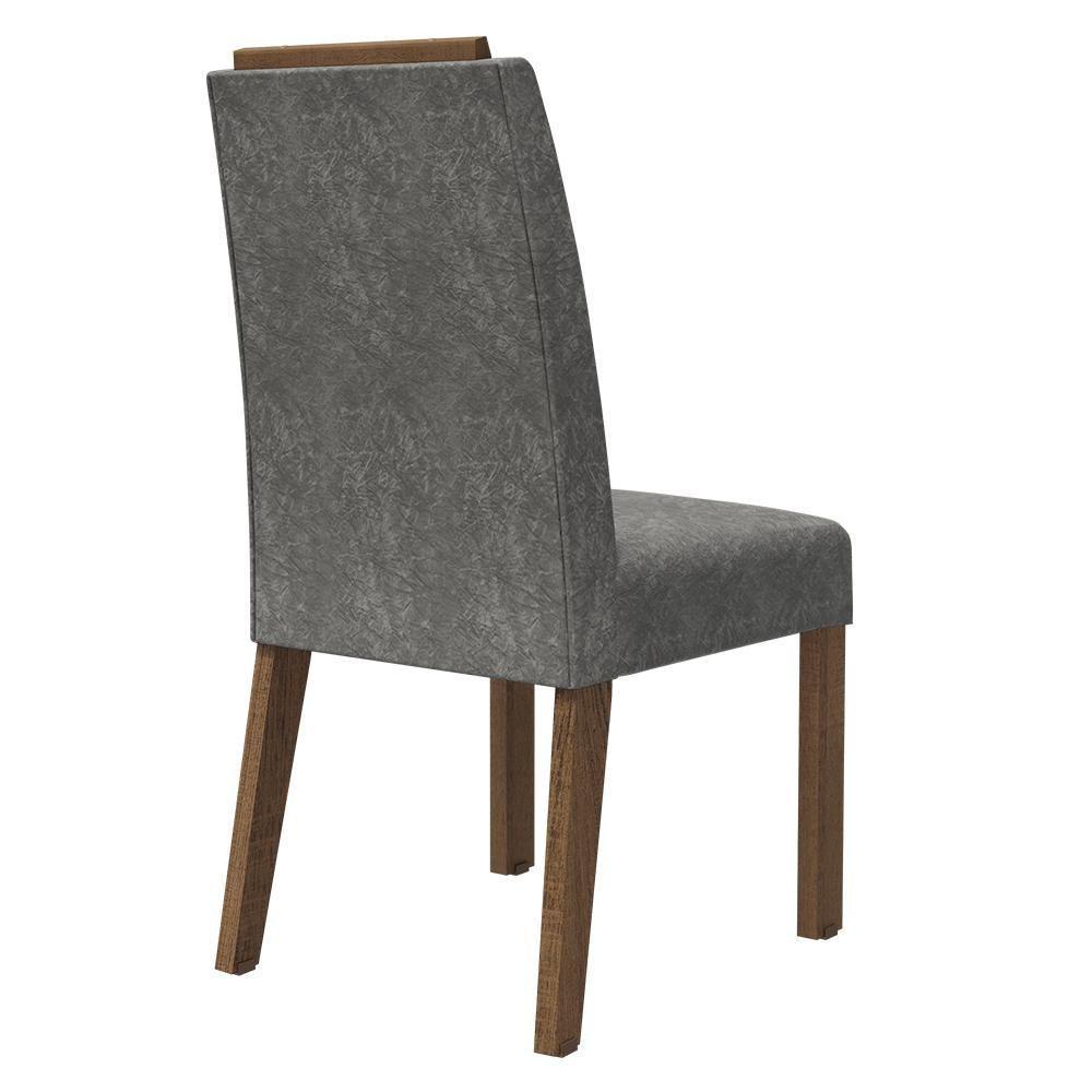 Kit 4 Cadeiras De Jantar 4256 Com Espaldar Rustic-silver Madesa - 6