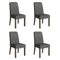 Kit 4 Cadeiras De Jantar 4256 Com Espaldar Rustic-silver Madesa - 1