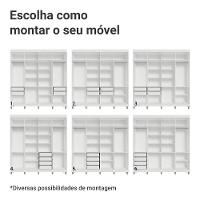 Guarda-roupa Casal Com Pés 8 Portas Batentes Com Espelho Branco-branco-preto Saturno Madesa - 5