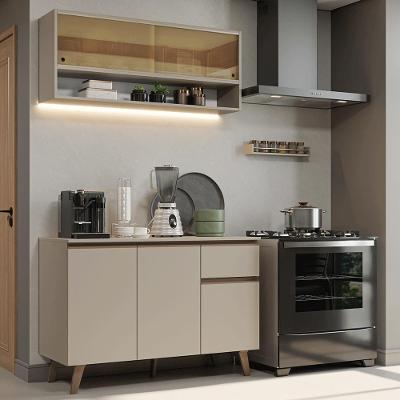 Armário De Cozinha Compacta 120 Cm Nice Madesa 01 Crema