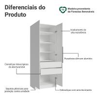 Guarda-roupa Modulado 2 Portas 2 Gavetas 4 Prateleiras Branco Neo Madesa - 3