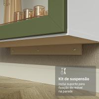 Cristaleira Suspensa 70 Cm 2 Portas De Vidro Branco-verde Vik Madesa - 7