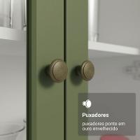 Cristaleira Suspensa 70 Cm 2 Portas De Vidro Branco-verde Vik Madesa - 8