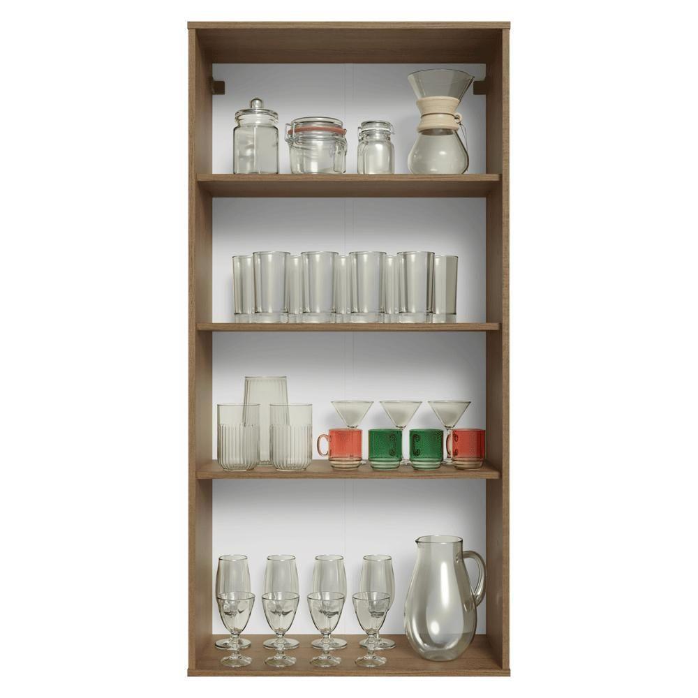 Cristaleira Suspensa 70 Cm 2 Portas De Vidro Rustic-verde Vik Madesa - 5