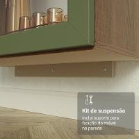 Cristaleira Suspensa 70 Cm 2 Portas De Vidro Rustic-verde Vik Madesa - 7