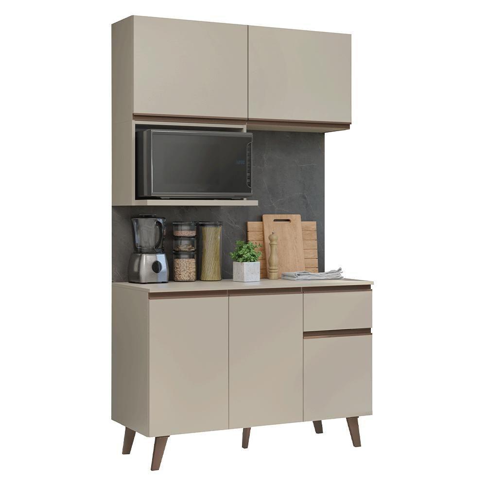 Armário De Cozinha Compacta 120 Cm Crema Nice Madesa 05 - 2