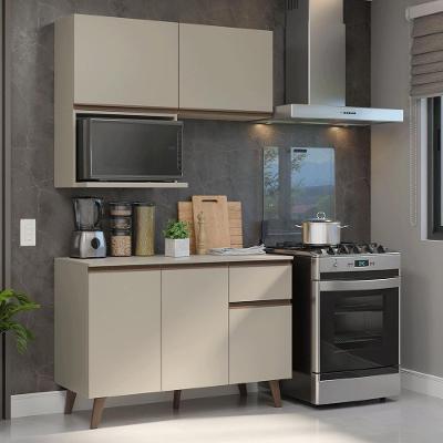 Armário de Cozinha Compacta Nice 5 Portas 1 Gaveta MDF 120 cm Creme