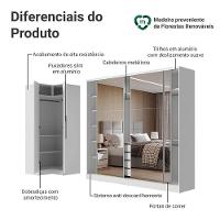 Guarda-roupa Modulado Neo + Guarda-roupa Royale 3 Portas De Correr De Espelho Branco Madesa