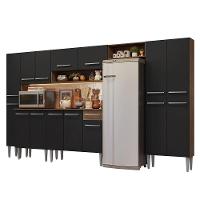 Armário De Cozinha Completa 325cm Rustic-preto Emilly Madesa 07 - 2
