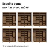 Guarda-roupa Casal Com Pés 8 Portas Batentes Rustic-preto-rustic Netuno Madesa - 5