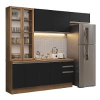 Armário De Cozinha Completa 270cm Rustic/preto Glamy Madesa 16 - 2
