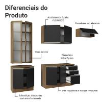 Armário De Cozinha Completa 270cm Rustic/preto Glamy Madesa 16