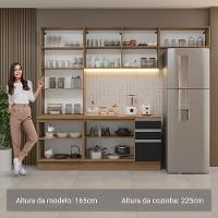 Armário De Cozinha Completa 270cm Rustic/preto Glamy Madesa 16 - 5