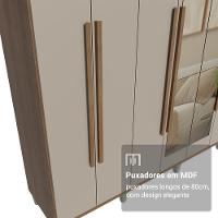 Guarda-roupa Casal Com Pés 8 Portas Batentes Com Espelho Rustic-crema-rustic Saturno Madesa - 6