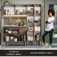 Armário De Cozinha Compacta 169cm Com Pia Rustic Emilly Madesa 11 Rustic Rustic - 5
