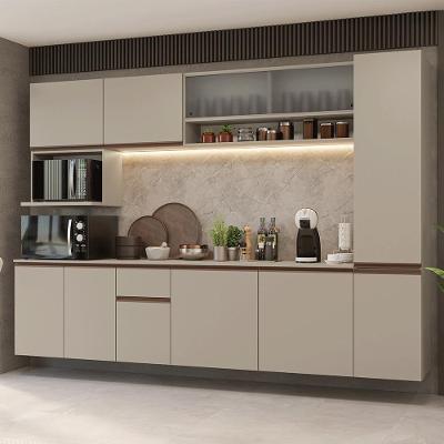 Armário de Cozinha Completa Nice 10 Portas 1 Gaveta MDF 280 cm Creme Contemporâneo