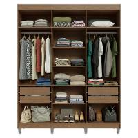 Guarda-roupa Casal Com Pés 6 Portas Batentes Com Espelho Rustic-branco-rustic Venus Madesa - 9