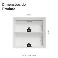 Armário Aéreo Para Quarto 70 Cm 2 Portas Branco Neo Madesa - 2