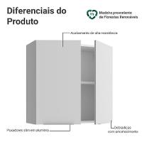 Armário Aéreo Para Quarto 70 Cm 2 Portas Branco Neo Madesa - 3