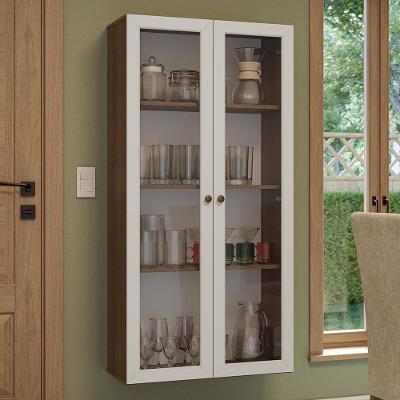 Cristaleira Suspensa 70 Cm 2 Portas De Vidro Rustic-branco Vik Madesa