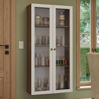 Cristaleira Suspensa 70 Cm 2 Portas De Vidro Rustic-branco Vik Madesa - 1