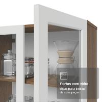 Cristaleira Suspensa 70 Cm 2 Portas De Vidro Rustic-branco Vik Madesa - 10