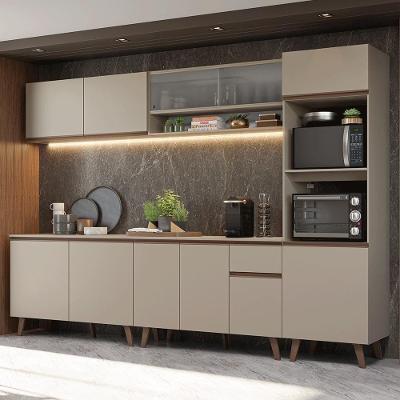 Armário De Cozinha Completa 300 Cm Nice Madesa 02 Crema