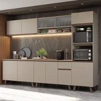 Armário De Cozinha Completa 300 Cm Nice Madesa 02 Crema - 1