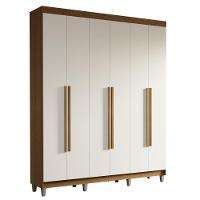 Guarda-roupa Casal Com Pés 6 Portas Batentes Rustic-branco-rustic Saturno Madesa - 2