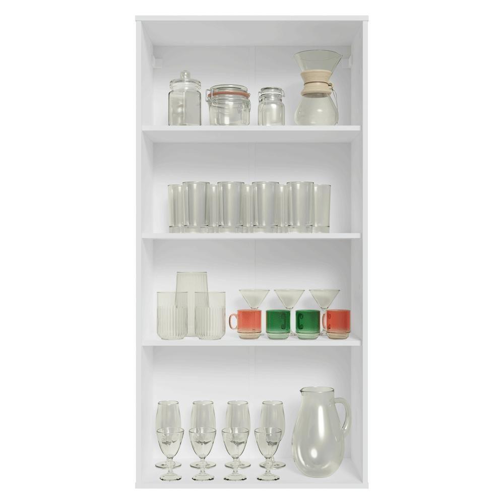 Cristaleira Suspensa 70 Cm 2 Portas De Vidro Branco Vik Madesa - 5