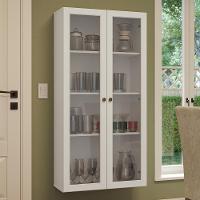 Cristaleira Suspensa 70 Cm 2 Portas De Vidro Branco Vik Madesa - 1