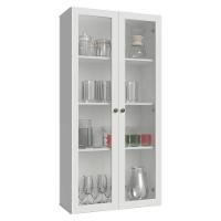 Cristaleira Suspensa 70 Cm 2 Portas De Vidro Branco Vik Madesa - 2