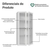 Cristaleira Suspensa 70 Cm 2 Portas De Vidro Branco Vik Madesa