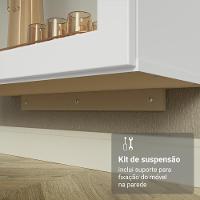 Cristaleira Suspensa 70 Cm 2 Portas De Vidro Branco Vik Madesa - 7