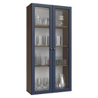 Cristaleira Suspensa 70 Cm 2 Portas De Vidro Rustic-azul Vik Madesa - 2