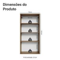 Cristaleira Suspensa 70 Cm 2 Portas De Vidro Rustic-azul Vik Madesa - 3