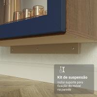Cristaleira Suspensa 70 Cm 2 Portas De Vidro Rustic-azul Vik Madesa - 7