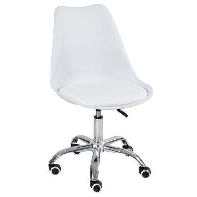 Cadeira Com Rodízios Tulipa Office Escritório Branco