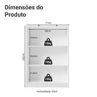 Estante Sapateira 3 Prateleiras Sem Portas Branco Madesa - 3
