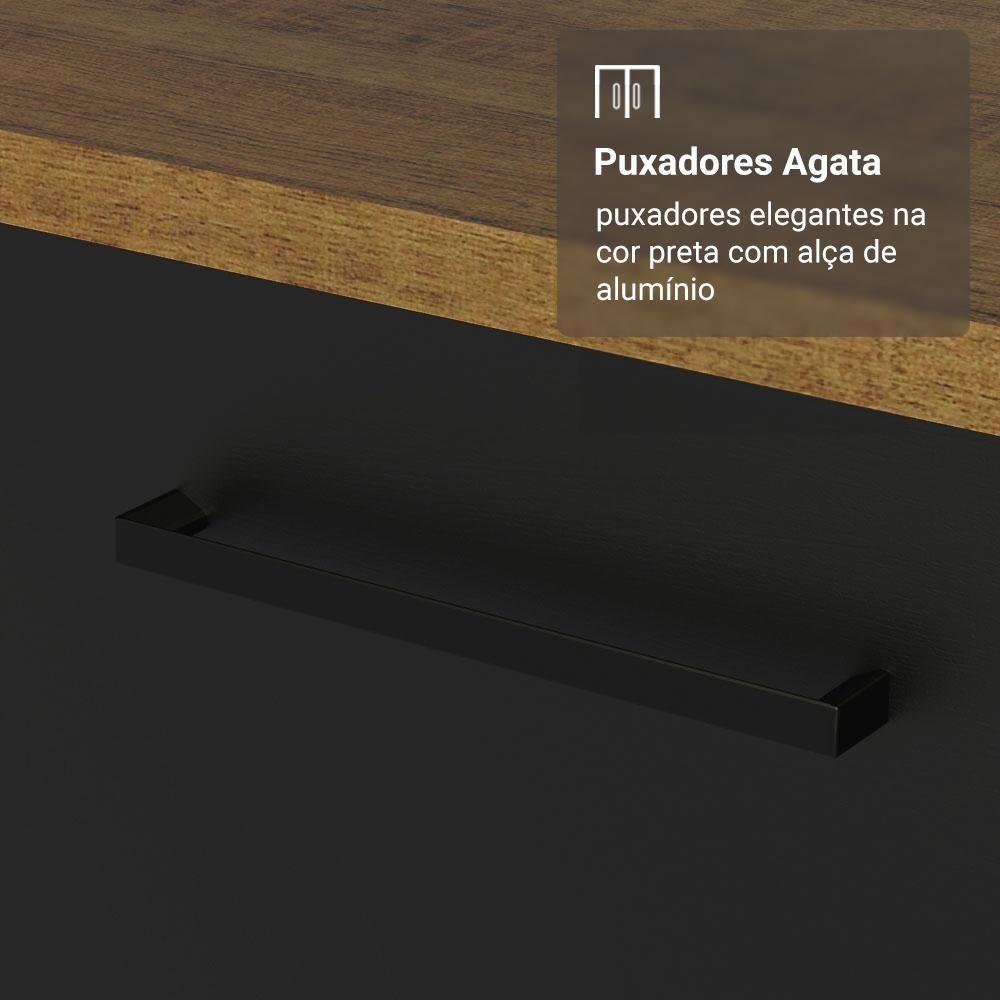 Armário De Cozinha Completa 270cm Rustic/preto Agata Madesa 11 - 6