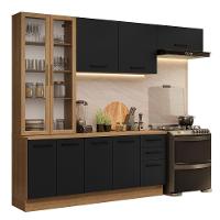 Armário De Cozinha Completa 270cm Rustic/preto Agata Madesa 11 - 2