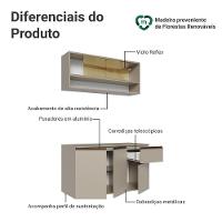 Armário De Cozinha Compacta 120 Cm Suspensa Nice Madesa 03 Crema